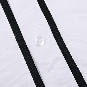 Camiseta de Béisbol Unisex de Manga Corta con Cierre de Cordón, Blanca, de Poliéster Sólido, Corte Regular, Ropa Deportiva para Adultos, Nombre del Jugador, UPF 50 - Product Image 6