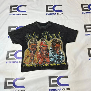 Camiseta de Verano de Alta Calidad con Cuello Redondo, Corte Cuadrado, Lavado Ácido, Oversize, para Hombre, de Algodón, con Estampado DTF - Product Image 1