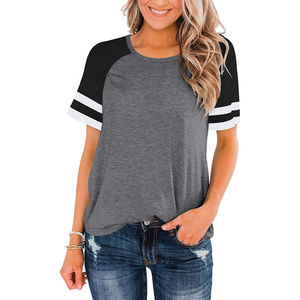 Camisetas Casuales de Manga Corta para Mujer, de Alta Calidad, Transpirables, 100% Algodón Tejido, Cuello Redondo, Ecológicas, con Logotipo de Impresión Digital - Product Image 1