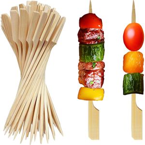 200 Pezzi Spiedini Piatti in Legno da 4,7 Pollici, Stuzzicadenti in Bambù per Antipasti e Barbecue - Product Image 1