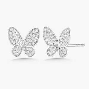 Wholesale Round Lab Grown Diamond Butterfly Stud <b>Earrings</b> 14K 18K Solid Gold Pave Animal Statement Luxury <b>Earrings</b> Everyday Wear - Product Image 3