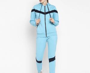 Ensemble de survêtement d'hiver pour femmes, grande taille, à capuche, uni, séchage rapide, polyester et coton, logo personnalisé, course à pied, jogging en plein air - Product Image 1
