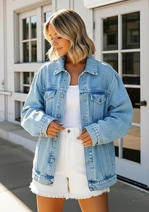 Veste en jean pour homme en gros, bleu clair, vintage, délavée, effet usé, fabricant de vêtements personnalisés - Product Image 4