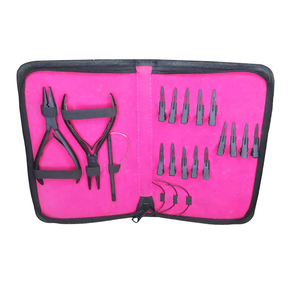 Kit d'outils tout-en-un pour extensions capillaires avec ouvre-anneaux micro, pince de fermeture, applicateur de bandes adhésives, enfile-boucles, peigne à queue et fermeture éclair - Product Image 3