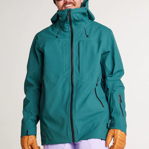 Chaqueta Impermeable con Capucha para Hombre, Color Verde Azulado, Cierre de Cremallera, Estilo Deportivo, Ropa de Invierno - Product Image 1