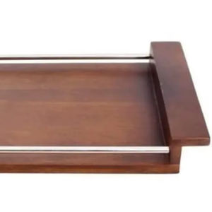 Bandeja de Servir de Madera de Acacia Hecha a Mano, Diseño Clásico, Ecológica, Duradera, Segura, Estilo Moderno para Desayunos, Fiestas y Bodas Reales - Product Image 1