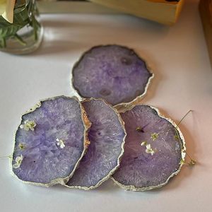 Posavasos de resina de lujo hechos a mano, juego de portavasos decorativos para sala de estar y oficina, posavasos de resina hechos a mano - Product Image 2