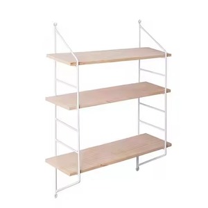 Minimalist Black Metal Wall Shelves Rectangle Shape Floating <b>Storage</b> <b>Rack</b> for Living Room Durable Glossy Finish Four Layers - Product Image 3
