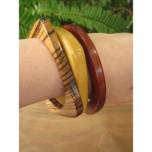 Handcrafted Resin and <b>Wood</b> <b>Bangles</b> Natural Elegance Jewelry Findings - Product Image 5