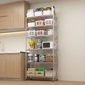 Heavy Duty 78.74 H <b>Wire</b> Shelving Unit with Wheels 1200LBS NSF Metal Storage <b>Shelves</b> Adjustable for Garage Storage - Product Image 1