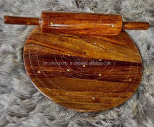 MasterCraft Ensemble Chakla Belan en bois fabriqué à la main de haute qualité Roti Maker avec rouleau à pâtisserie Idéal pour les cuisines et les offres en gros - Product Image 2