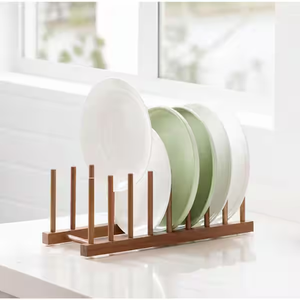 Soporte de madera vertical para platos, ollas, tapas, cuencos, tazas y tablas de cortar - Product Image 1
