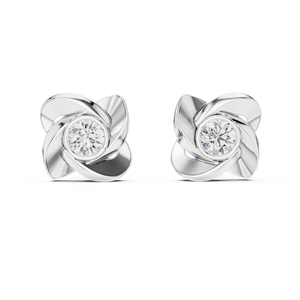 <b>Moissanite</b> Stud <b>Earrings</b> Brilliant Cut Flower Shape Gold Plated 925 Silver Bezel Setting Women's Luxury Classic Wedding Jewelry - Product Image 2