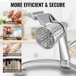 Grattugia Rotante per Formaggio in Zinco e Acciaio Inossidabile con Coni di Taglio in Plastica per Grattugiatura Manuale - Product Image 6