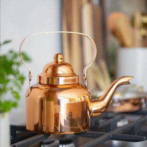 Durable Copper Water <b>Kettle</b> Wooden Handle Stovetop Teapot for Daily Kitchen Use <b>Tea</b> Coffee Serving Purpose Home Hotel Restaurant - Product Image 4