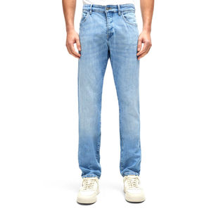 Nouveau jean en denim bleu clair pour homme, coupe droite, tissu en coton de haute qualité, style décontracté, pantalon tendance pour un usage quotidien, doux - Product Image 5