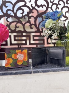 Handmade Genuine Leather <b>Wallet</b> With Floral Embroidery Bohemian Style Men's <b>Long</b> Zipper <b>Wallet</b> Daily Use Cash Card Holder - Product Image 5