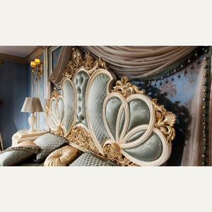 Juego de Dormitorio Clásico de Lujo en Madera, Tamaño Completo, Estilo Europeo, Muebles para Apartamento y Hogar - Product Image 3