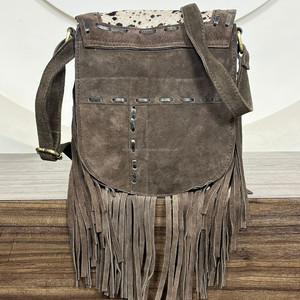 Factory Custom Genuine Suede Leather Flap Crossbody Fringe Purse Fashion High Quality Cowhide Elegant Luxury Handbag for Women's - Product Image 6
