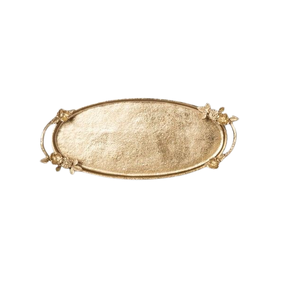 Accessoires pour la maison, plateau décoratif, plat de luxe, décoration de dessert, centre de table, finition couleur or, forme de feuille, assiette décorative - Product Image 3
