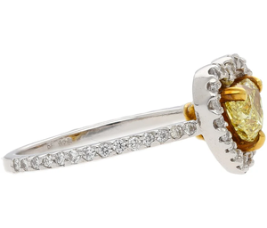 Bague de fiançailles en forme de cœur avec diamant jaune, plaqué or 10K, sertissage à griffes, bijou romantique pour femme, pierre de naissance d'avril - Product Image 4