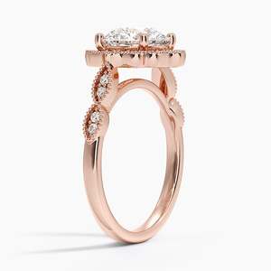 Elegant Halo <b>Diamond</b> <b>Ring</b> Crafted in Solid 14K Rose Gold with a Timeless Halo Design - Product Image 2