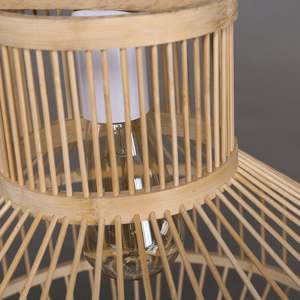 Abat-jour en bambou et rotin, design populaire, lampe suspendue artisanale tressée pour éclairage décoratif - Product Image 3