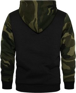 Sudadera con capucha de forro polar para hombre, con bloques de color, estampado digital, a cuadros, de contraste de color, de manga larga, tipo jersey, al por mayor - Product Image 5
