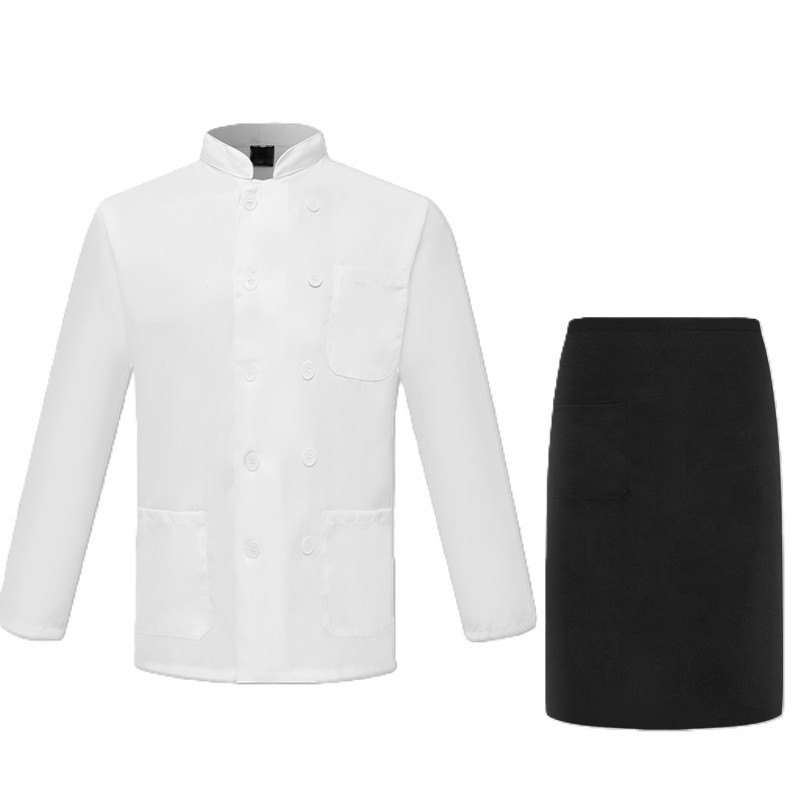 White Long Sleeve Shirt + Apron