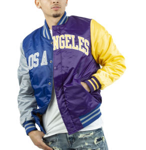 Veste en satin pour homme de haute qualité OEM, broderie/impression de logo personnalisé, veste varsity en satin fin, tissu tissé imperméable - Product Image 5