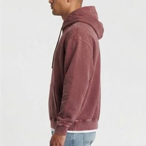 เสื้อฮู้ดผู้ชายขายดี สีพื้น ผ้าฝ้ายเฟรนช์เทอร์รี่ ทรงปกติ สวมใส่สบายๆ สำหรับฤดูใบไม้ร่วง มีกระเป๋า ผ้าถักป้องกันขนร่วง - Product Image 4