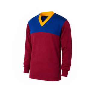 Men's Knitted V-Neck Color Blocking <b>Pullover</b> Sweater Long Sleeve Regular Fit Autumn Casual Wear Red Blue Yellow - Product Image 1