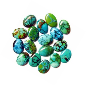 <span class=keywords><strong>Pietre</strong></span> <span class=keywords><strong>Preziose</strong></span> Naturali Turchese Ovale Cabochon 9x11mm Certificato GIA Spiderweb-Kingman Venduto Singolarmente - Product Image 4
