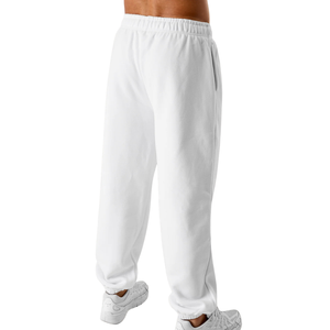 Pantalones Deportivos Unisex Blancos de Felpa, Mezcla de Algodón Grueso, Puños Elásticos, Pantalones Deportivos, Suministro al por Mayor Personalizado OEM - Product Image 3