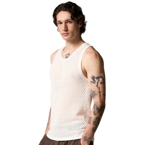 Men Sleeveless Knitted <b>Vest</b> Soft Breathable Diamond Pattern Tank Top Summer Casual Wear OEM Wholesale Supply - Product Image 4