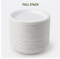 Assiette jetable ronde classique en bagasse compostable et biodégradable avec logo personnalisé par Shyama Enterprises pour la restauration