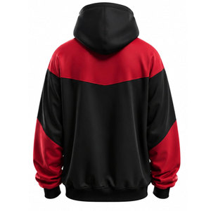 Sweat-shirt à capuche pour homme, rouge et noir, avec logo imprimé sur le devant, coupe classique, décontracté, pour l'automne - Product Image 3