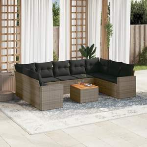 Conjunto de Sofás Modulares Grandes de Ratán PE Gris para Jardín, Colección Premium de Muebles Modulares para Exteriores - Product Image 1