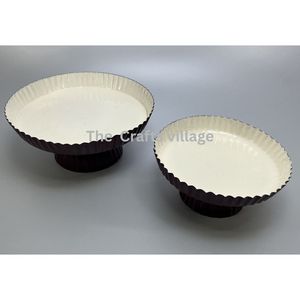 Juego de 2 Soportes Redondos para Pastel, Esmaltados, Antiadherentes, Elegantes Bandejas para Servir Postres, Pasteles, Bocadillos, para Fiestas en Casa - Product Image 1
