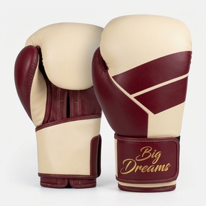 Guantes de Boxeo Personalizados Big Dreams, Unisex, de Cuero, con Cierre de Velcro, Estampado en Lámina Azul y Blanca, Correa de Muñeca Ajustable - Product Image 3
