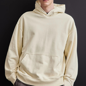 Custom Good Quality Heavy Weight <b>Hoodie</b> Blank Plain 80 Cotton 20 Polyester 480 Gsm Oversized Warm <b>Hoodie</b> No <b>String</b> - Product Image 1