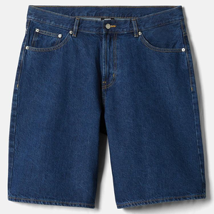 Shorts en jean baggy personnalisés avec logo brodé, style streetwear vintage, denim uni, été - Product Image 4
