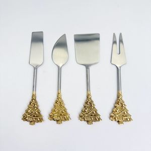 Juego de Utensilios para Queso de Acero Inoxidable con Diseño de Árbol de Navidad, Utensilios Metálicos Duraderos para Servir Queso - Product Image 1