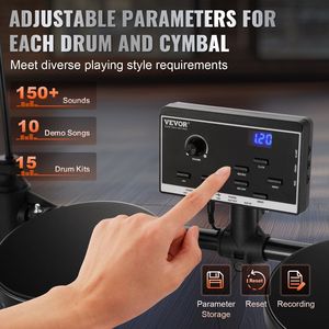 150-Sound Electric Drum Set Kit electrónico para principiantes y adultos - Product Image 5