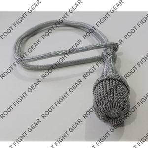 Noeud d'épée fabriqué à la main cordon de Style argenté conception de gland fin pour l'équipement de défense personnelle Regalia Performances Cosplay robes - Product Image 2