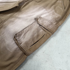 Shorts cargo pour homme, couleur unie, longueur bermuda, en toile, avec poches, taille mi-haute, fermeture boutonnée, style décontracté - Product Image 5
