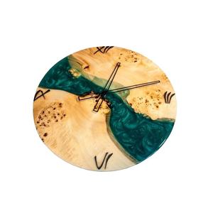 Home <b>Decorative</b> Handmade Blue Epoxy Resin Wooden <b>Wall</b> <b>Clock</b> Custom Made <b>Wall</b> <b>Clock</b> for Interior <b>Decoration</b> - Product Image 5