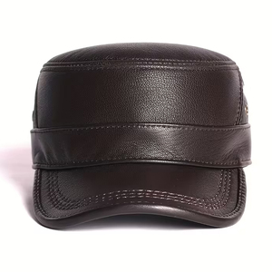Classic Vintage Fashion Wear Durable Lightweight Comfortable New Trendy High Quality Cowhide Leather <b>Flat</b> <b>Cap</b> For Wholesale Rate - Product Image 1