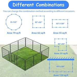 32\" Heavy Duty Outdoor Dog Playpen with Doors 12 Panels Temporary Pet Fence for Play & Exercise - Product Image 3