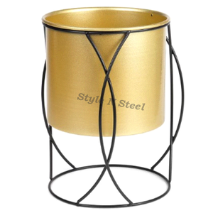 Iron Powder Coated Durable Multi-Purpose Modern Classic Floor & Indoor Outdoor Planter Drainage - Product Image 1
